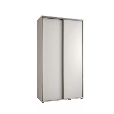 Šatní skříň ASIRI 1 - 130/60 cm, bílá / stříbrná