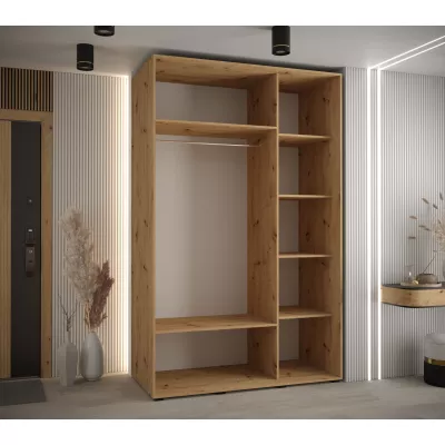 Šatní skříň ASIRI 13 - 150/60 cm, dub artisan / černá / černá
