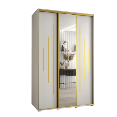Šatní skříň ASIRI 13 - 150/60 cm, bílá / zlatá