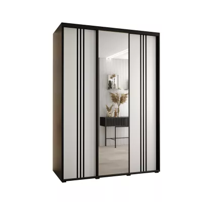 Šatní skříň ASIRI 7 - 170/60 cm, černá / bílá / černá