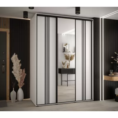 Šatní skříň ASIRI 7 - 170/60 cm, bílá / černá