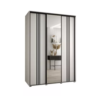 Šatní skříň ASIRI 7 - 170/60 cm, bílá / černá