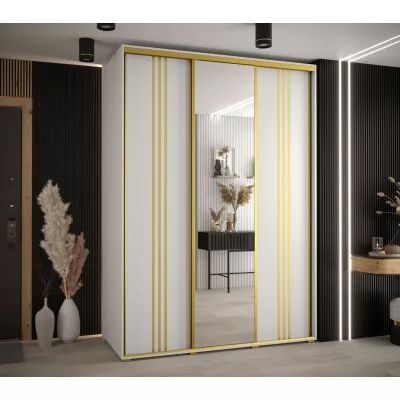 Šatní skříň ASIRI 7 - 170/45 cm, bílá / zlatá