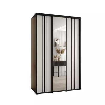 Šatní skříň ASIRI 7 - 160/60 cm, černá / bílá / černá