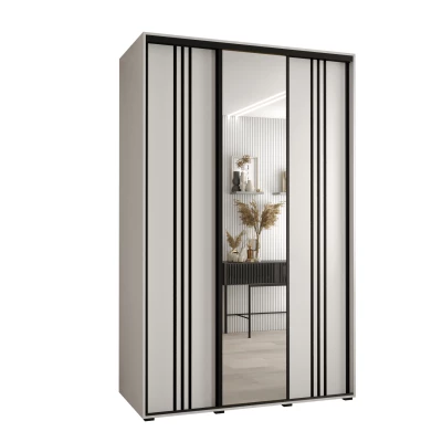 Šatní skříň ASIRI 7 - 160/60 cm, bílá / černá