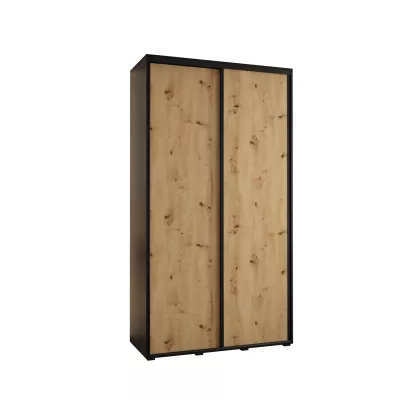 Šatní skříň ASIRI 1 - 130/60 cm, černá / dub artisan / černá