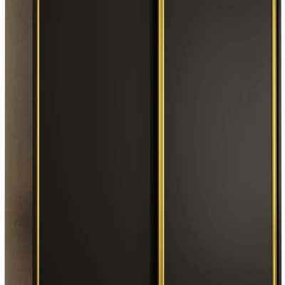 Šatní skříň ASIRI 1 - 130/60 cm, černá / zlatá