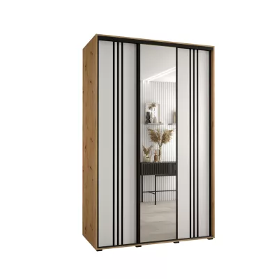 Šatní skříň ASIRI 7 - 160/45 cm, dub artisan / bílá / černá
