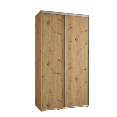 Šatní skříň ASIRI 1 - 130/60 cm, dub artisan / stříbrná