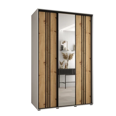 Šatní skříň ASIRI 7 - 160/45 cm, bílá / dub artisan / černá