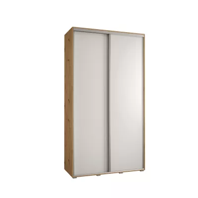 Šatní skříň ASIRI 1 - 140/45 cm, dub artisan / bílá / stříbrná