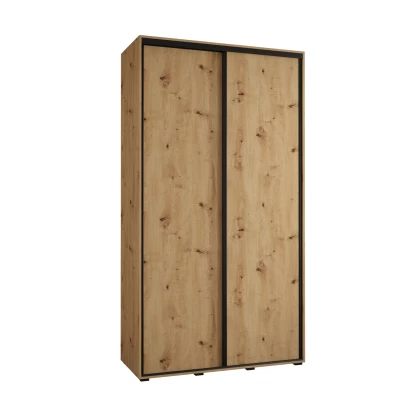 Šatní skříň ASIRI 1 - 140/60 cm, dub artisan / černá