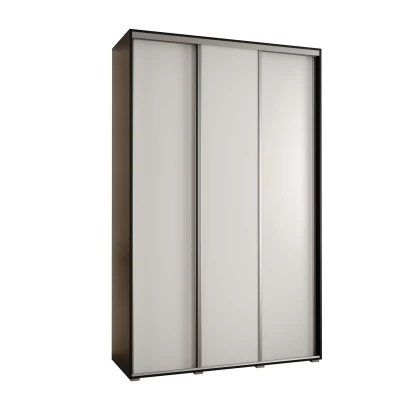 Šatní skříň ASIRI 1 - 150/60 cm, černá / bílá / stříbrná