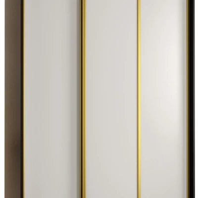 Šatní skříň ASIRI 1 - 150/60 cm, černá / bílá / zlatá