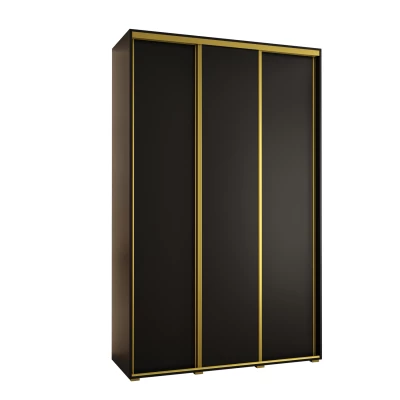 Šatní skříň ASIRI 1 - 150/60 cm, černá / zlatá