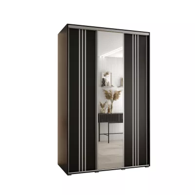 Šatní skříň ASIRI 7 - 150/60 cm, černá / stříbrná
