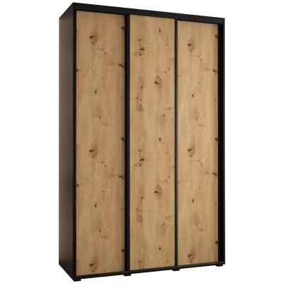 Šatní skříň ASIRI 1 - 150/45 cm, černá / dub artisan / černá