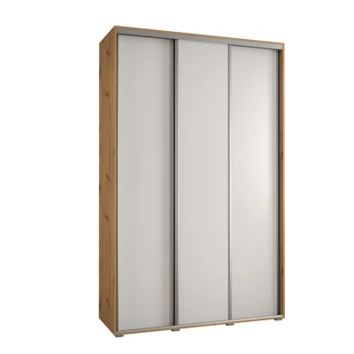 Šatní skříň ASIRI 1 - 150/45 cm, dub artisan / bílá / stříbrná