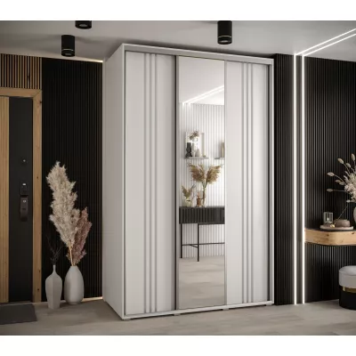 Šatní skříň ASIRI 7 - 150/45 cm, bílá / stříbrná