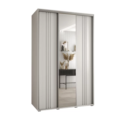 Šatní skříň ASIRI 7 - 150/45 cm, bílá / stříbrná