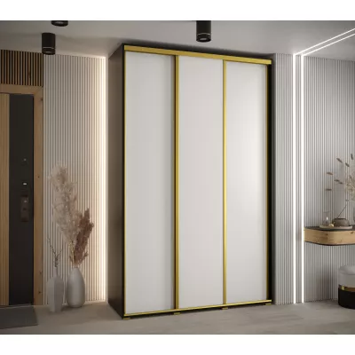 Šatní skříň ASIRI 1 - 160/60 cm, černá / bílá / zlatá