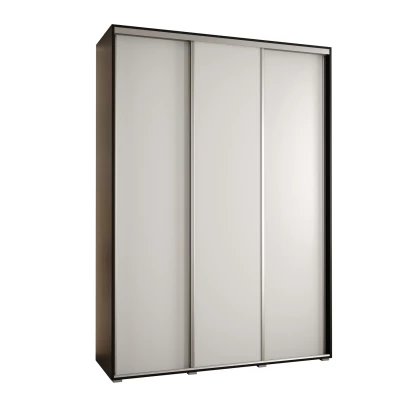 Šatní skříň ASIRI 1 - 170/45 cm, černá / bílá / stříbrná