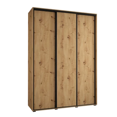 Šatní skříň ASIRI 1 - 170/45 cm, dub artisan / černá