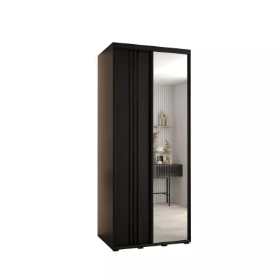 Šatní skříň ASIRI 7 - 120/60 cm, černá / černá