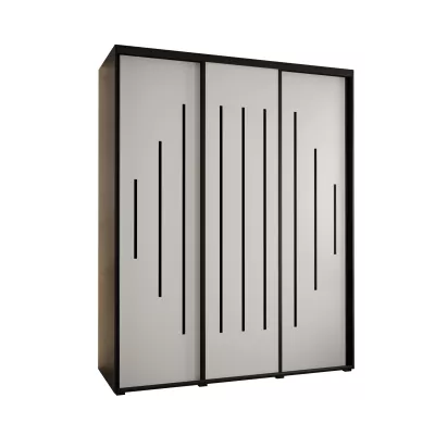 Šatní skříň ASIRI 12 - 200/60 cm, černá / bílá / černá