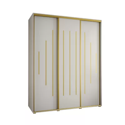 Šatní skříň ASIRI 12 - 200/60 cm, bílá / zlatá