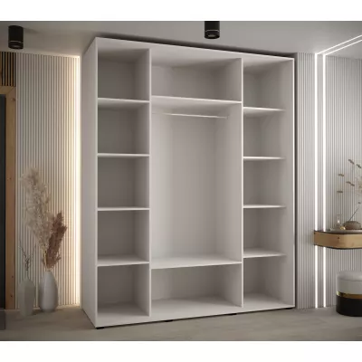 Šatní skříň ASIRI 12 - 200/60 cm, bílá / dub artisan / stříbrná
