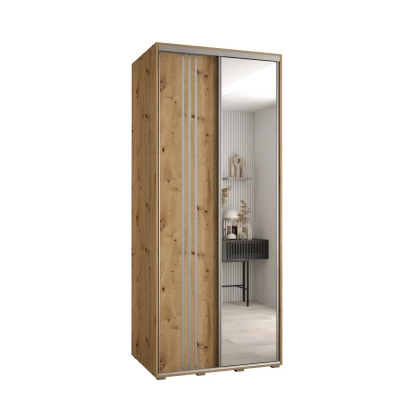 Šatní skříň ASIRI 7 - 110/45 cm, dub artisan / stříbrná