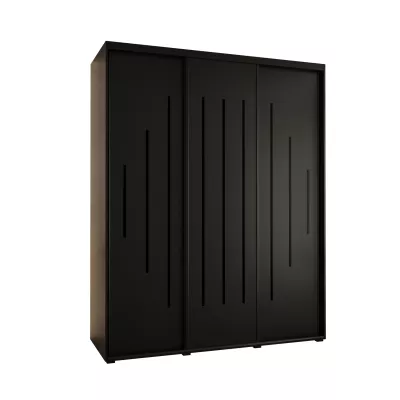 Šatní skříň ASIRI 12 - 190/60 cm, černá / černá
