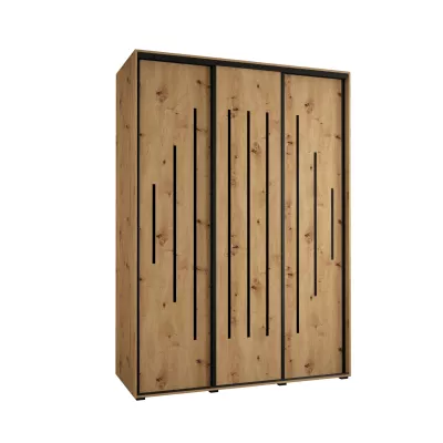 Šatní skříň ASIRI 12 - 180/60 cm, dub artisan / černá