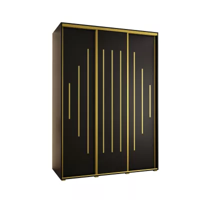Šatní skříň ASIRI 12 - 180/60 cm, černá / zlatá
