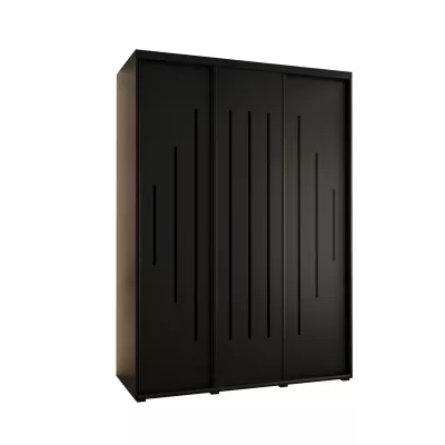 Šatní skříň ASIRI 12 - 180/60 cm, černá / černá