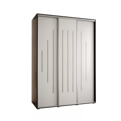 Šatní skříň ASIRI 12 - 180/60 cm, černá / bílá / stříbrná