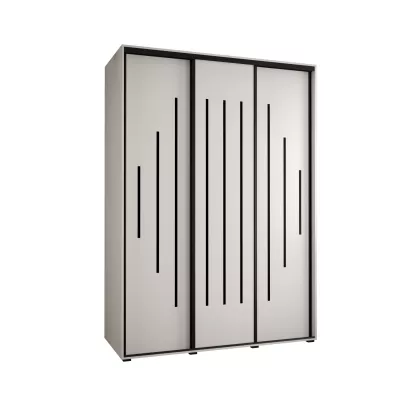 Šatní skříň ASIRI 12 - 180/60 cm, bílá / černá