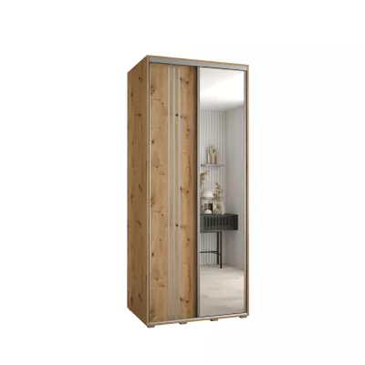Šatní skříň ASIRI 7 - 100/45 cm, dub artisan / stříbrná