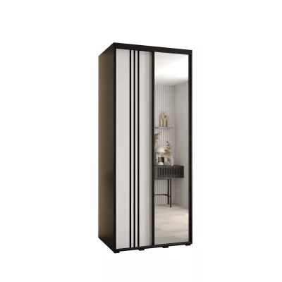 Šatní skříň ASIRI 7 - 100/45 cm, černá / bílá / černá
