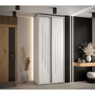 Šatní skříň ASIRI 8 - 100/60 cm, bílá / stříbrná