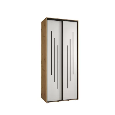 Šatní skříň ASIRI 8 - 100/60 cm, dub artisan / bílá / černá