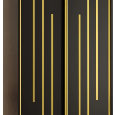 Šatní skříň ASIRI 8 - 100/60 cm, černá / zlatá