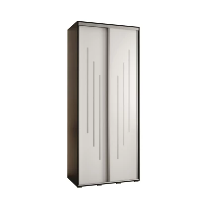 Šatní skříň ASIRI 8 - 100/60 cm, černá / bílá / stříbrná