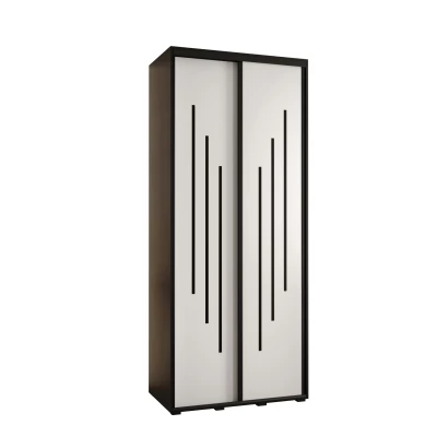 Šatní skříň ASIRI 8 - 100/60 cm, černá / bílá / černá
