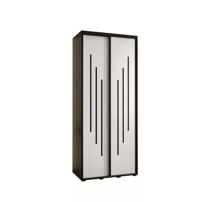 Šatní skříň ASIRI 8 - 100/60 cm, černá / bílá / černá