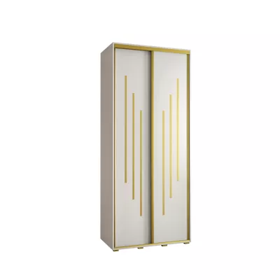 Šatní skříň ASIRI 8 - 100/60 cm, bílá / zlatá