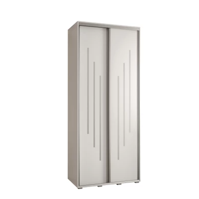 Šatní skříň ASIRI 8 - 100/60 cm, bílá / stříbrná