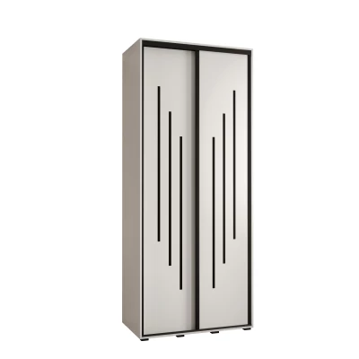 Šatní skříň ASIRI 8 - 100/60 cm, bílá / černá