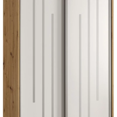 Šatní skříň ASIRI 8 - 100/45 cm, dub artisan / bílá / stříbrná